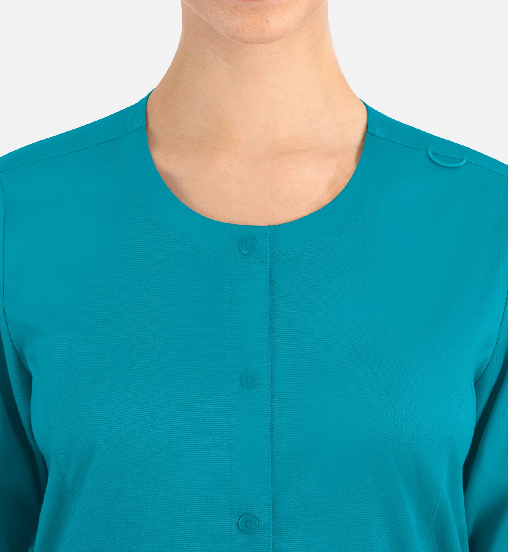 Matrix 7701 Women&#039;s Round Neck Snap Jacket Teal