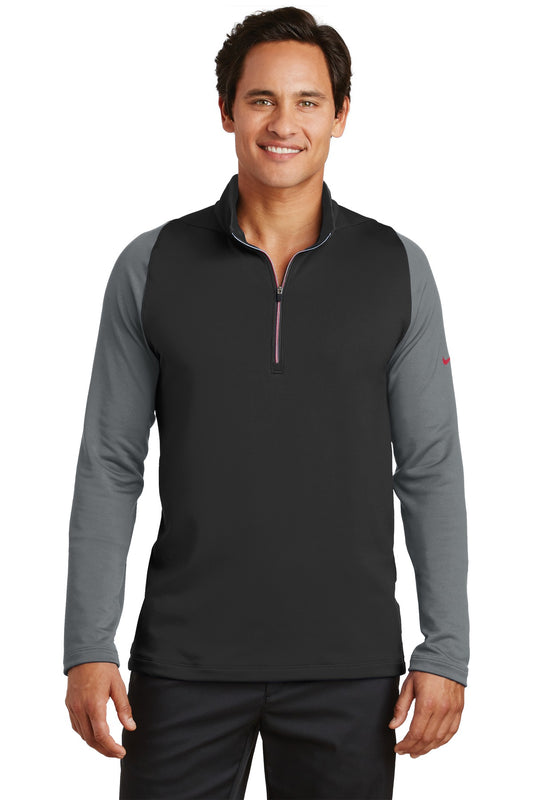 Nike Dri-FIT Stretch 1/2-Zip Cover-Up. 779795 Black/ Dark Grey/ Gym Red