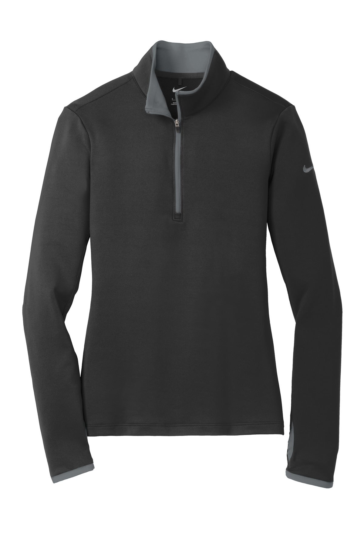 Nike Women's Dri-FIT Stretch 1/2-Zip Cover-Up 779796 Black/ Dark Grey