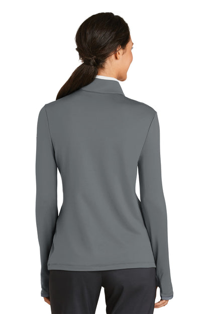 Nike Women's Dri-FIT Stretch 1/2-Zip Cover-Up 779796 Dark Grey/ White