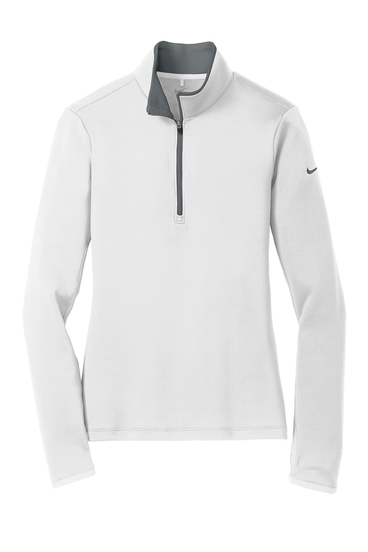 Nike Women's Dri-FIT Stretch 1/2-Zip Cover-Up. 779796 White/ Dark Grey