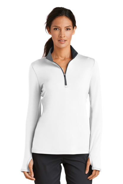 Nike Women's Dri-FIT Stretch 1/2-Zip Cover-Up. 779796 White/ Dark Grey