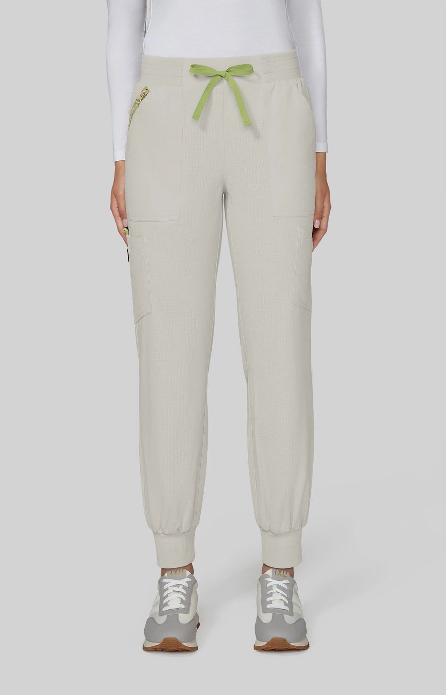Solis x koi Hettie Women's 9-Pocket Jogger-Style Scrub Pant Bone