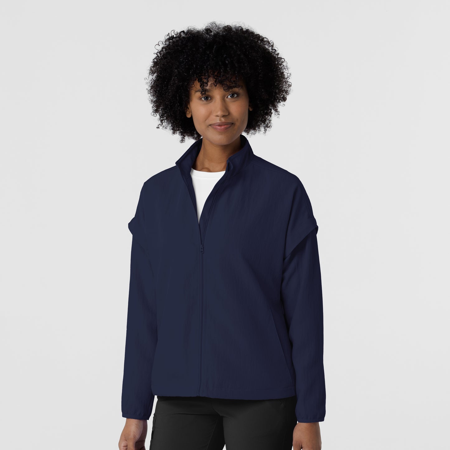 Layers 8014 BreezeBreaker Scrub Jacket Navy Model Image Front | Wink