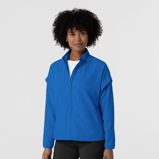 Layers 8014 BreezeBreaker Scrub Jacket Royal Model Image Front | Wink