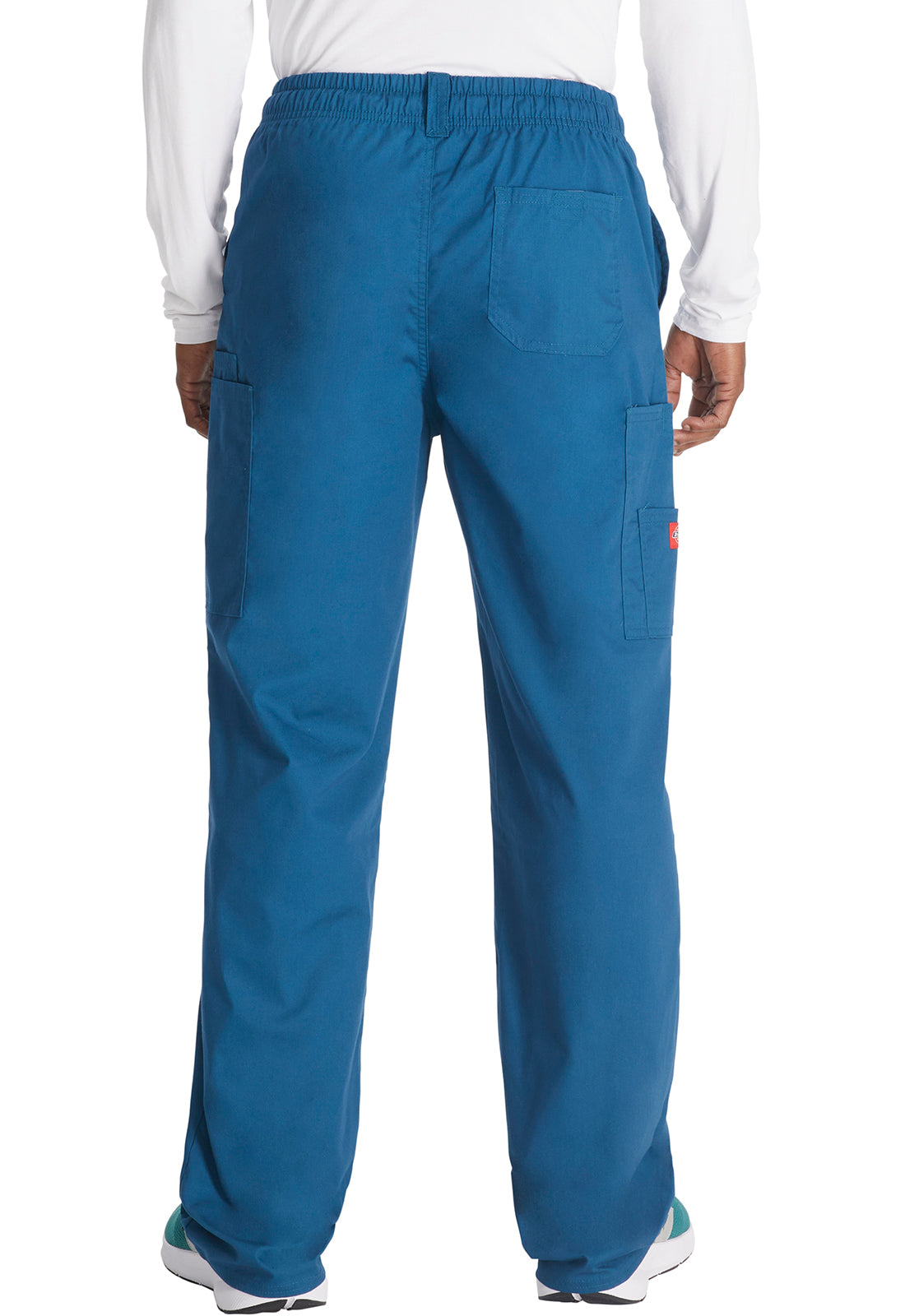 EDS Signature 81006 Men's Zip Fly Pull-On Pants Caribbean Blue Model Image Back | Dickies