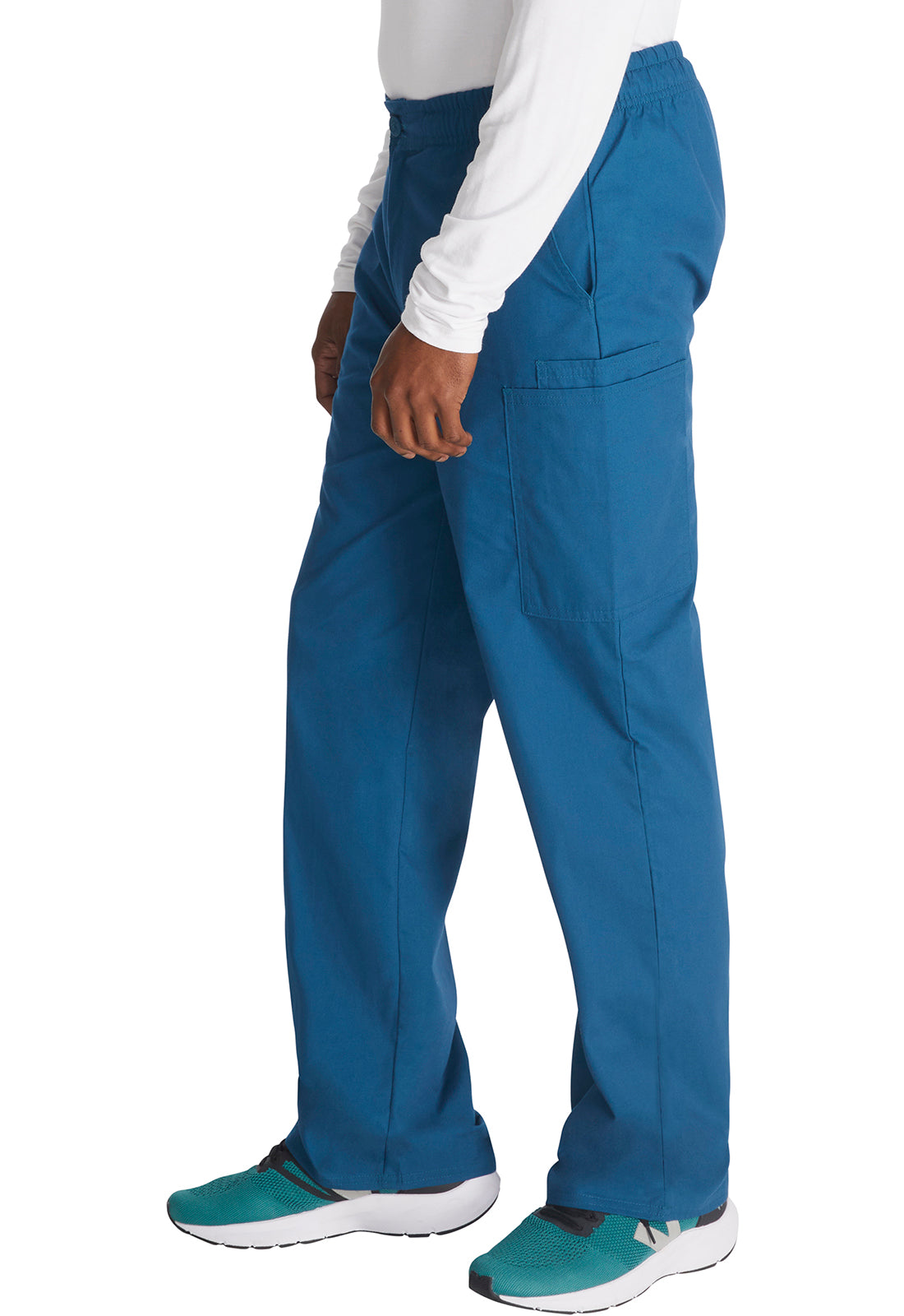 EDS Signature 81006 Men's Zip Fly Pull-On Pants Caribbean Blue Model Image Right Side | Dickies