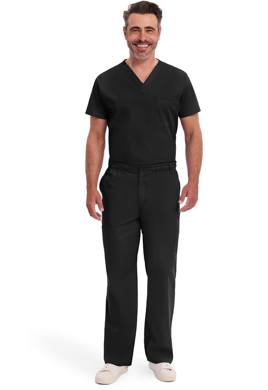 EDS Signature 81006 Men's Zip Fly Pull-On Scrub Pants Black