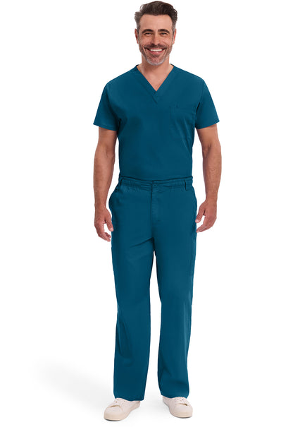 EDS Signature 81006 Men's Zip Fly Pull-On Scrub Pants Caribbean Blue