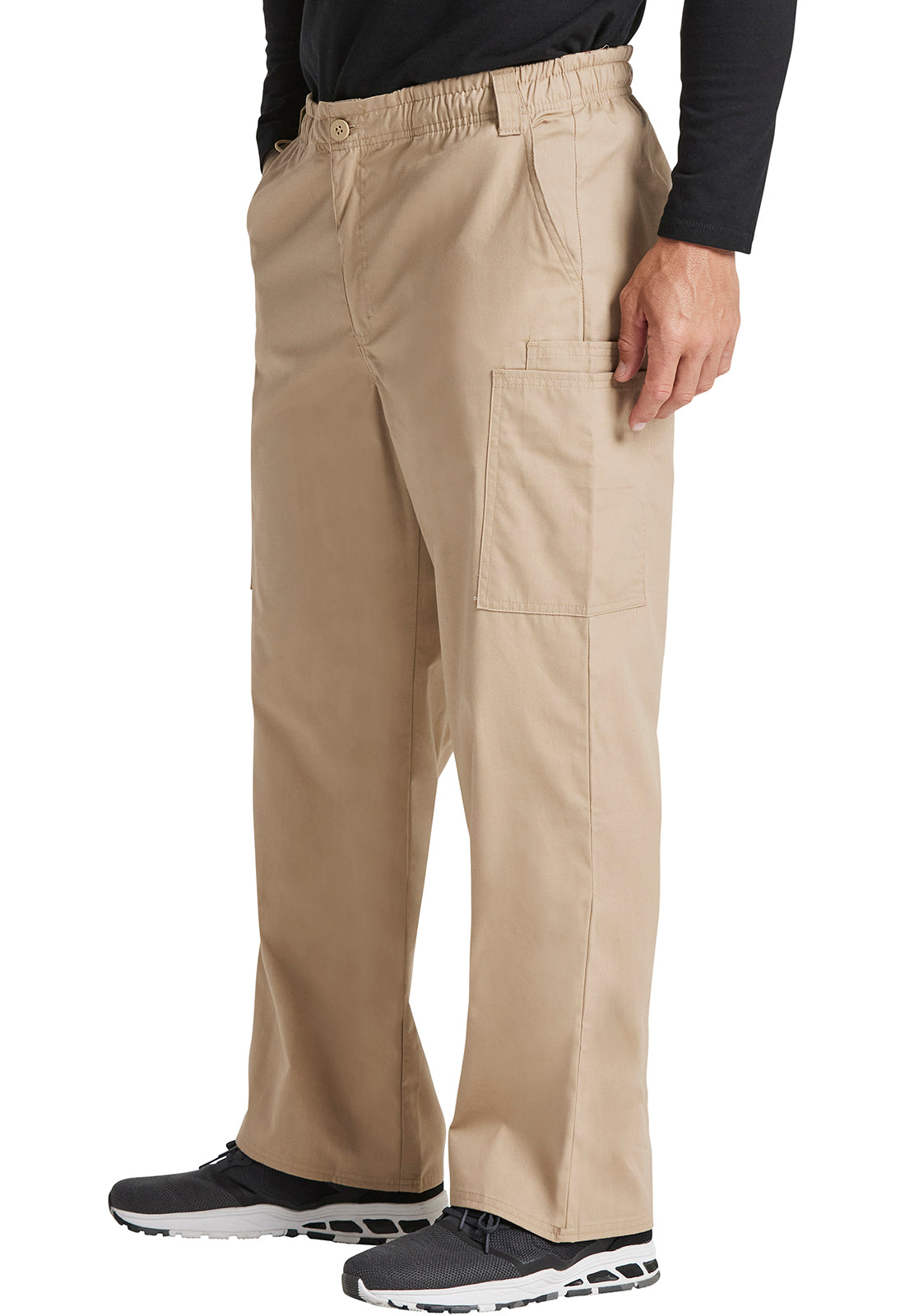 EDS Signature 81006 Men's Zip Fly Pull-On Scrub Pants Dark Khaki