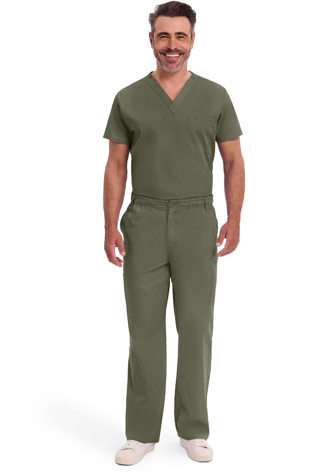 EDS Signature 81006 Men's Zip Fly Pull-On Scrub Pants Olive