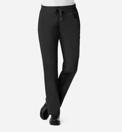 Blossom Signature 8102 Ladies Mesh Pocket 3-Quaters Elastic Band Pants Black