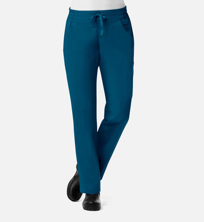 Blossom Signature 8102 Ladies Mesh Pocket 3-Quaters Elastic Band Pants Caribbean Blue