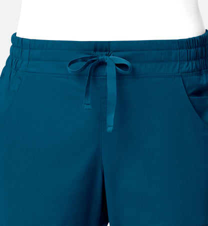 Blossom Signature 8102 Ladies Mesh Pocket 3-Quaters Elastic Band Pants Caribbean Blue