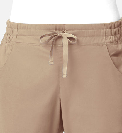 Blossom Signature 8102 Ladies Mesh Pocket 3-Quaters Elastic Band Pants Khaki