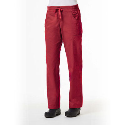 Blossom Signature 8102 Ladies Mesh Pocket 3-Quaters Elastic Band Pant Red