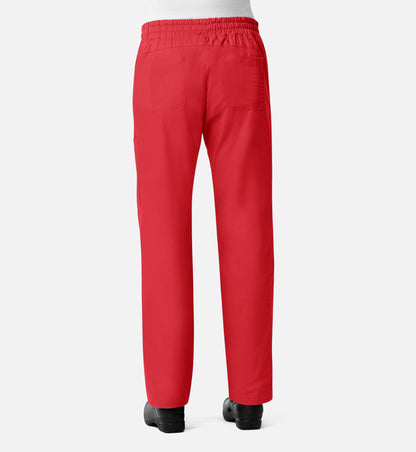 Blossom Signature 8102 Ladies Mesh Pocket 3-Quaters Elastic Band Pants Red