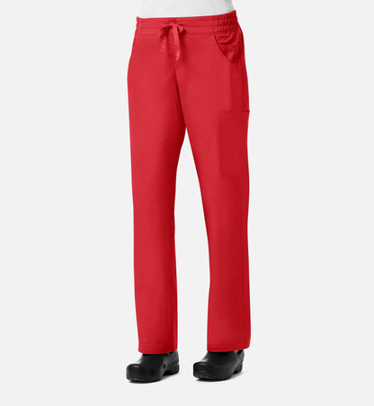 Blossom Signature 8102 Ladies Mesh Pocket 3-Quaters Elastic Band Pants Red