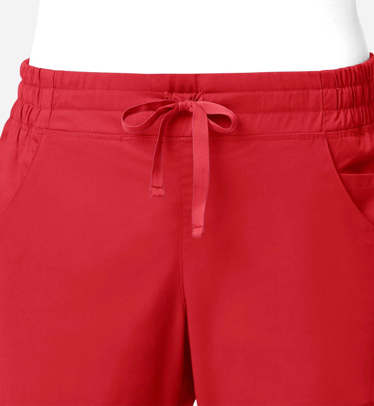 Blossom Signature 8102 Ladies Mesh Pocket 3-Quaters Elastic Band Pants Red