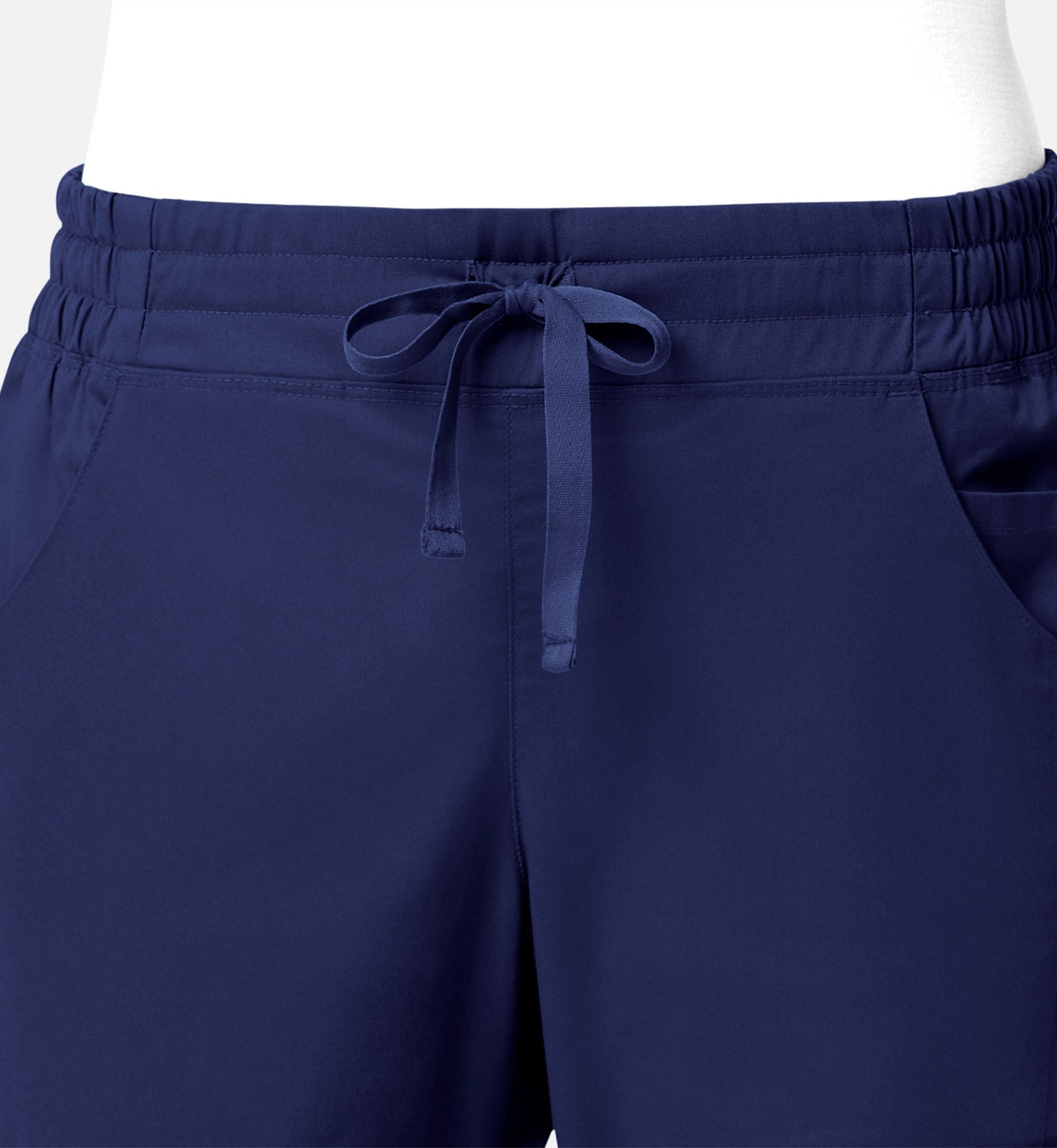 Blossom Signature 8102 Ladies Mesh Pocket 3-Quaters Elastic Band Pants Real Navy