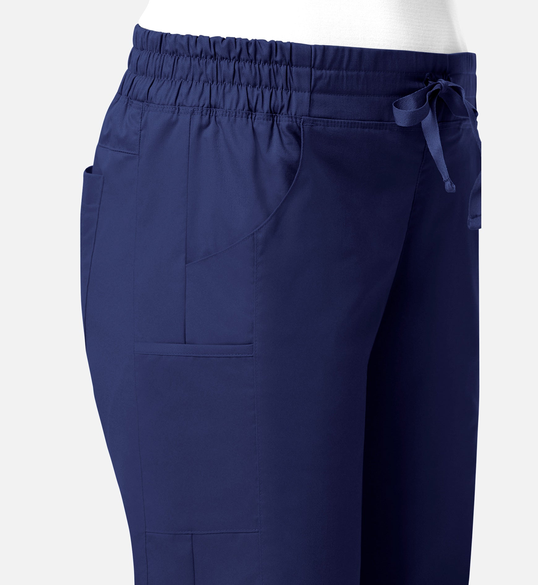 Blossom Signature 8102 Ladies Mesh Pocket 3-Quaters Elastic Band Pants Real Navy