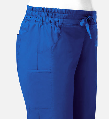 Blossom Signature 8102 Ladies Mesh Pocket 3-Quaters Elastic Band Pants Royal Blue