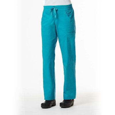 Blossom Signature 8102 Ladies Mesh Pocket 3-Quaters Elastic Band Pant Teal Blue