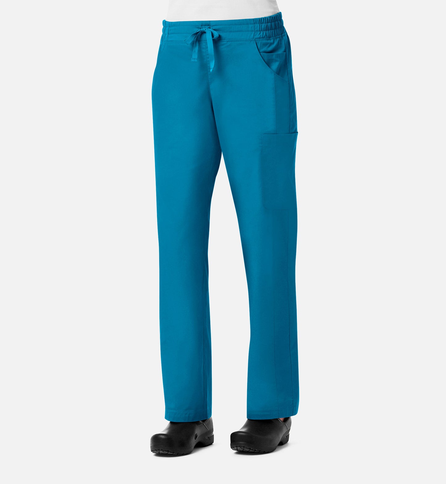 Blossom Signature 8102 Ladies Mesh Pocket 3-Quaters Elastic Band Pants Teal Blue