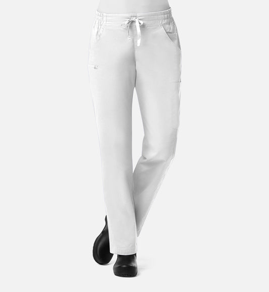 Blossom Signature 8102 Ladies Mesh Pocket 3-Quaters Elastic Band Pants White