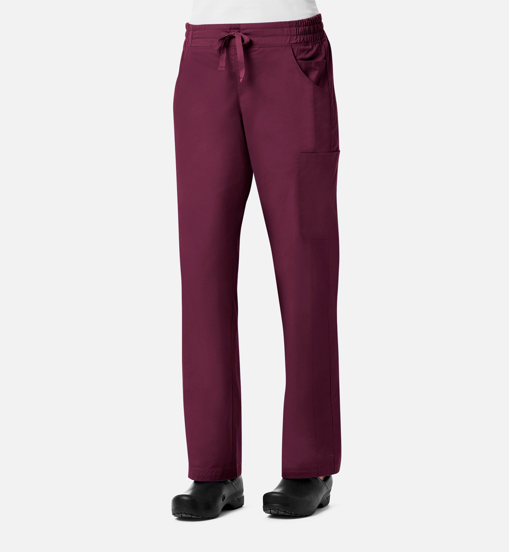 Blossom Signature 8102 Ladies Mesh Pocket 3-Quaters Elastic Band Pants Wine