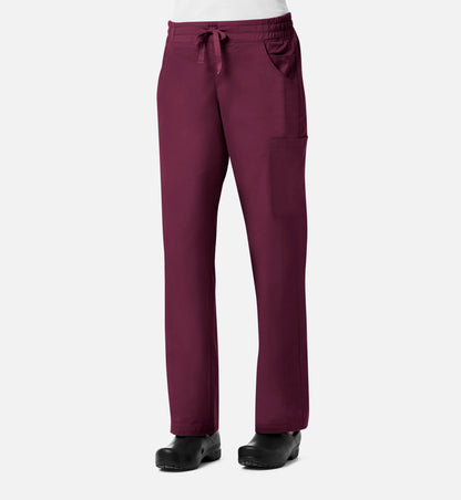 Blossom Signature 8102 Ladies Mesh Pocket 3-Quaters Elastic Band Pants Wine