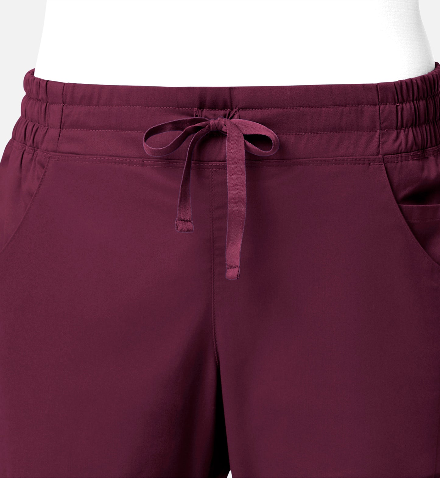 Blossom Signature 8102 Ladies Mesh Pocket 3-Quaters Elastic Band Pants Wine