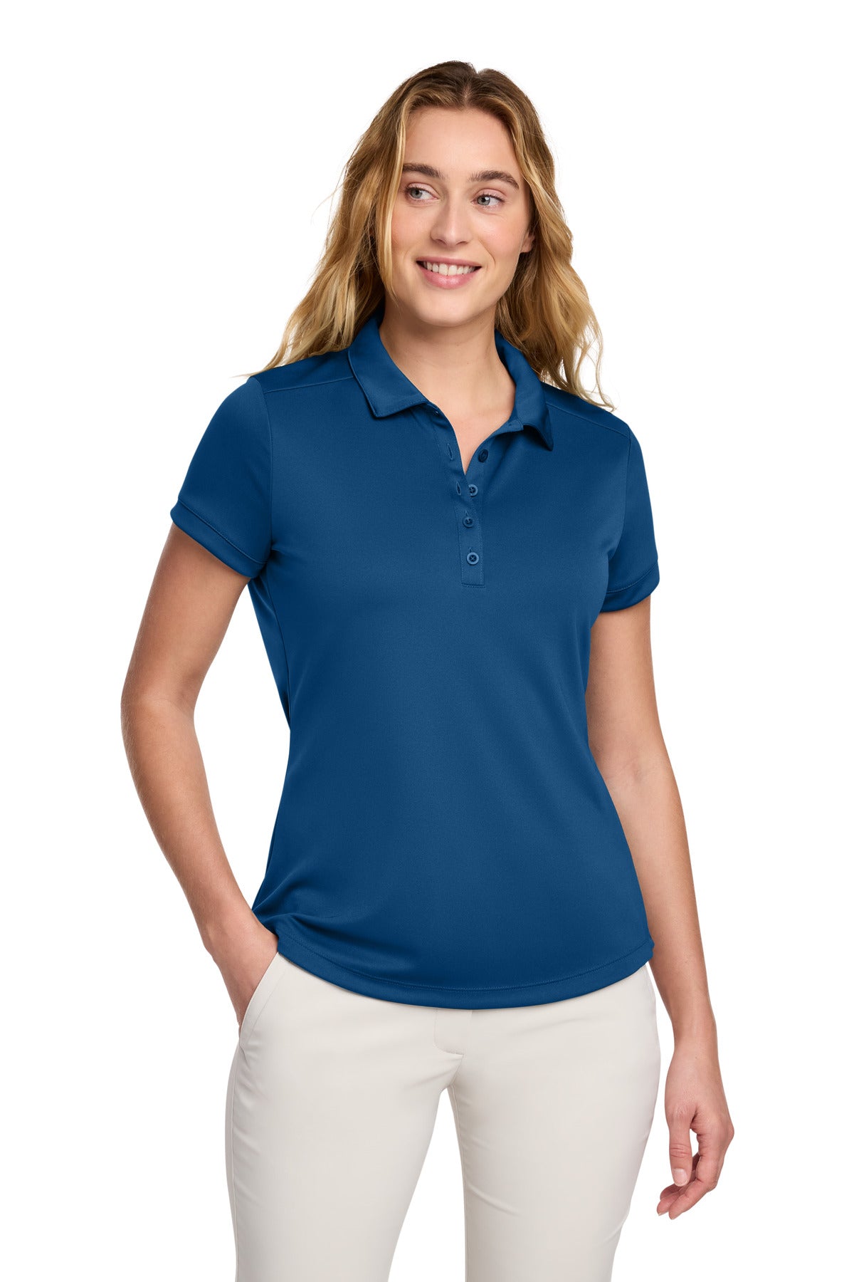 Nike Women's Dri-FIT Players Modern Fit Polo 811807 Gym Blue