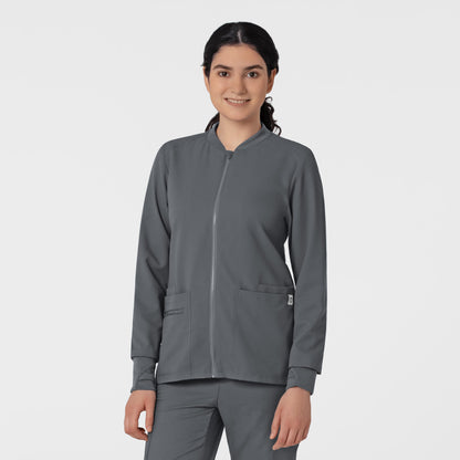 Thrive 8122 Flex-n-Reach Zip-Front Jacket Pewter Model Image Front | Wink