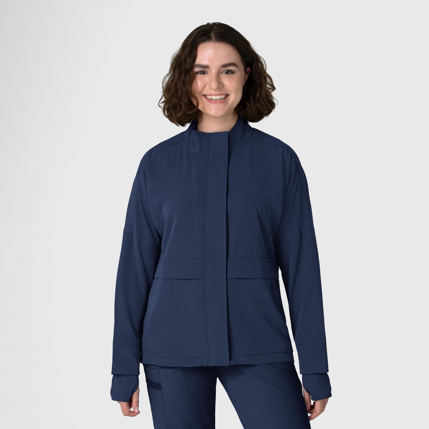 Layers 8132 Germs Happen Packable Scrub Jacket Navy Model Image Front | Wink