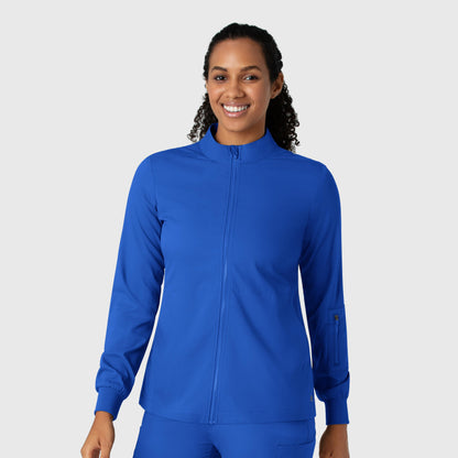 Boundless 8151 Warm Up Scrub Jacket Royal Model Image Front | Wink