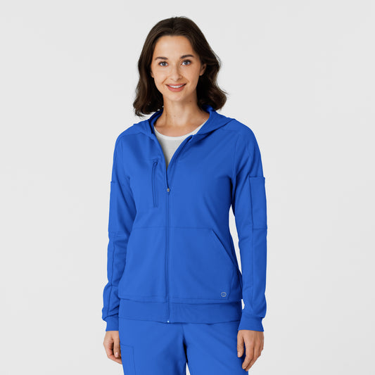 RENEW 8159 Knit Women’s Zip Hoodie Royal Model Image Front | Wink