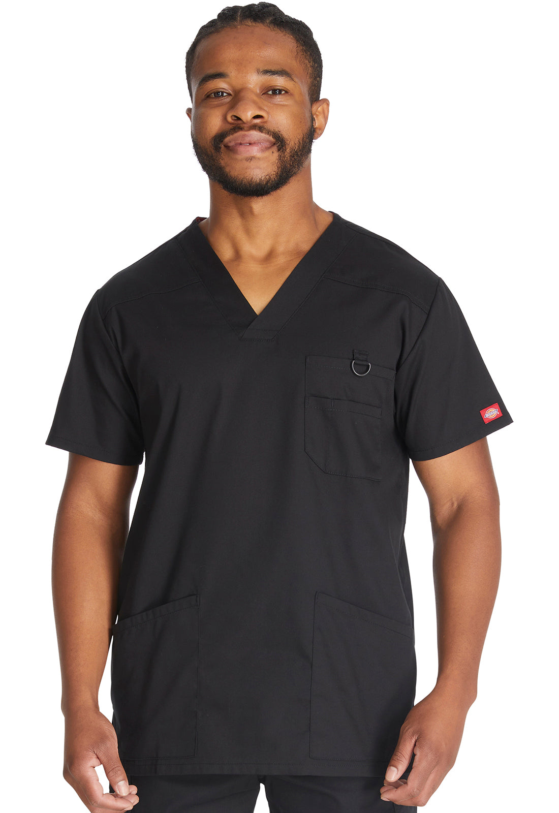 EDS Signature 81906 Men's V-Neck Top Black Model Image Front | Dickies