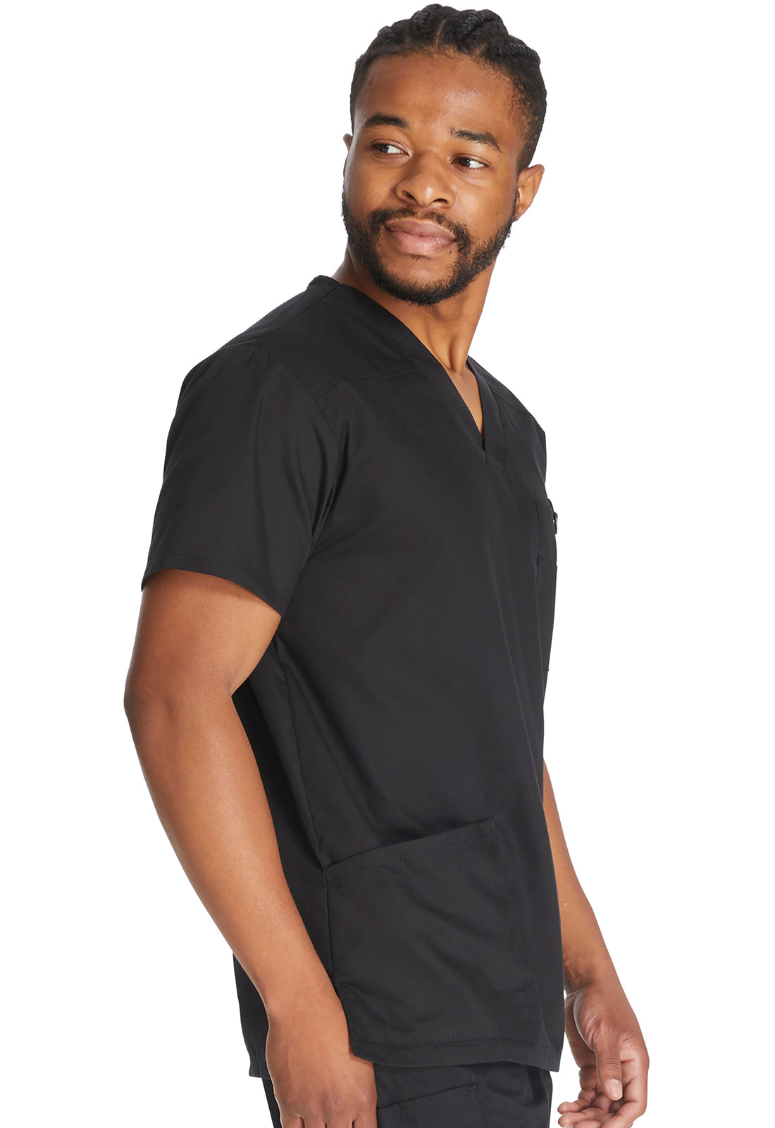 EDS Signature 81906 Men's V-Neck Top Black Model Image Left Side | Dickies