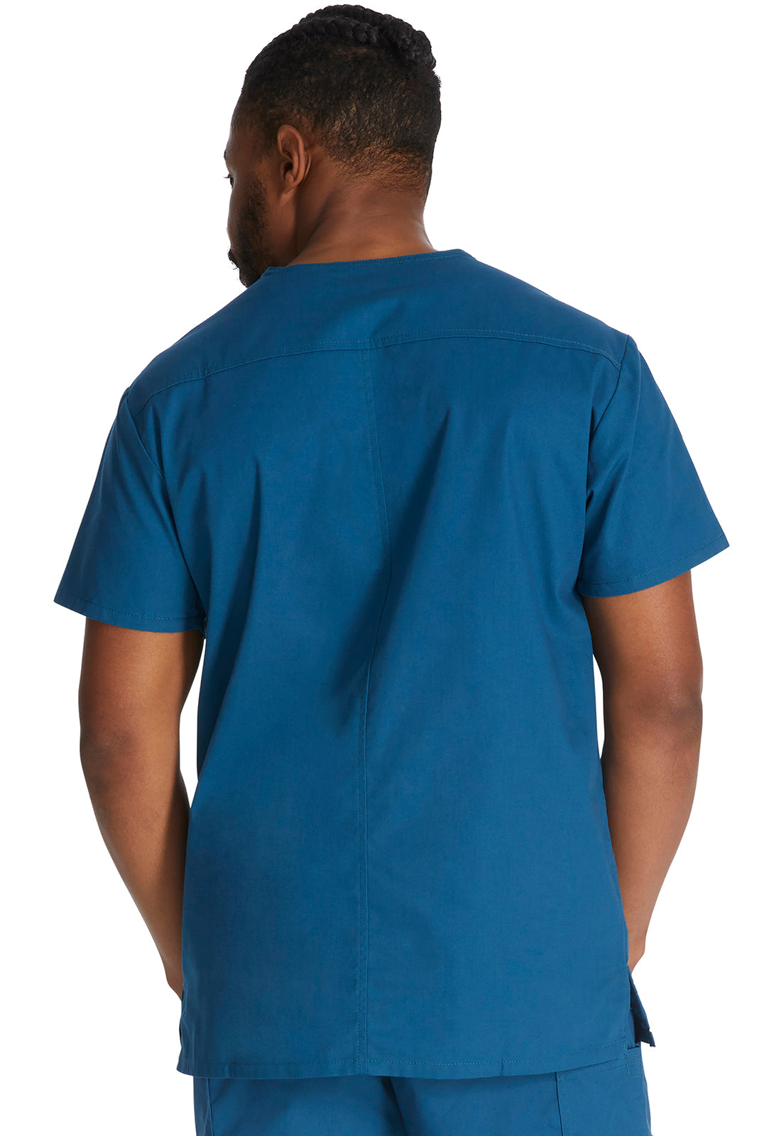 EDS Signature 81906 Men's V-Neck Top Caribbean Blue Model Image Back | Dickies