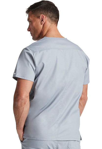 EDS Signature 81906 Men's V-Neck Top Grey Model Image Back | Dickies