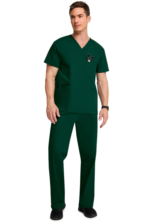 EDS Signature 81906 Men's V-Neck Scrub Top Hunter Green