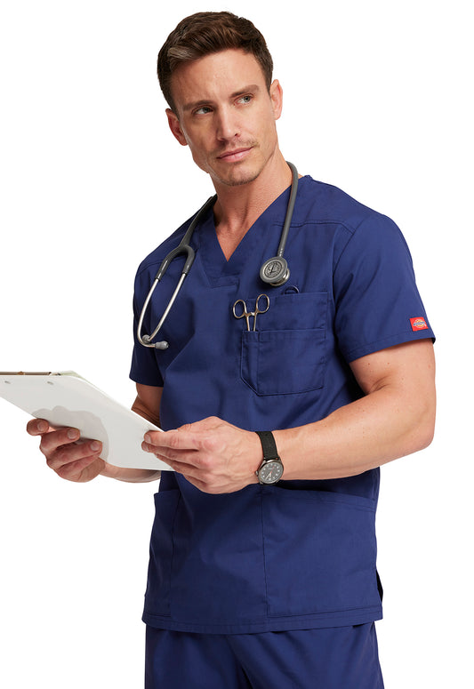 EDS Signature 81906 Men's V-Neck Scrub Top Navy