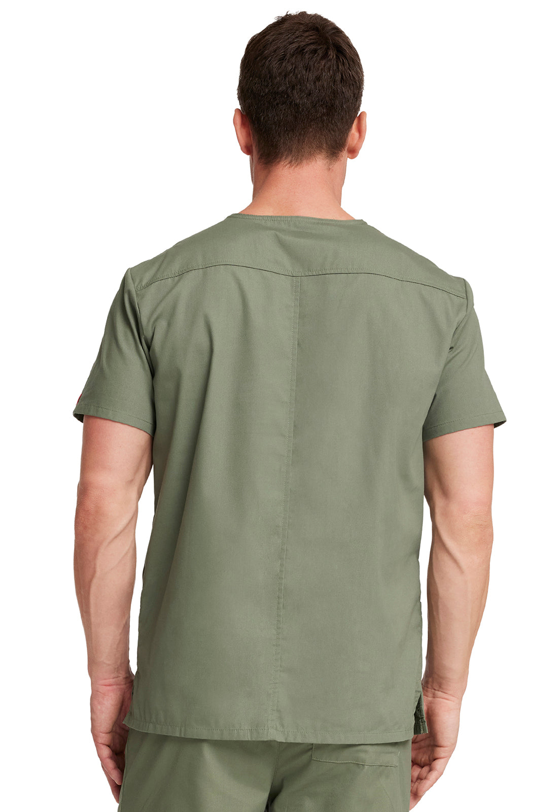 EDS Signature 81906 Men's V-Neck Top Olive Model Image Back | Dickies