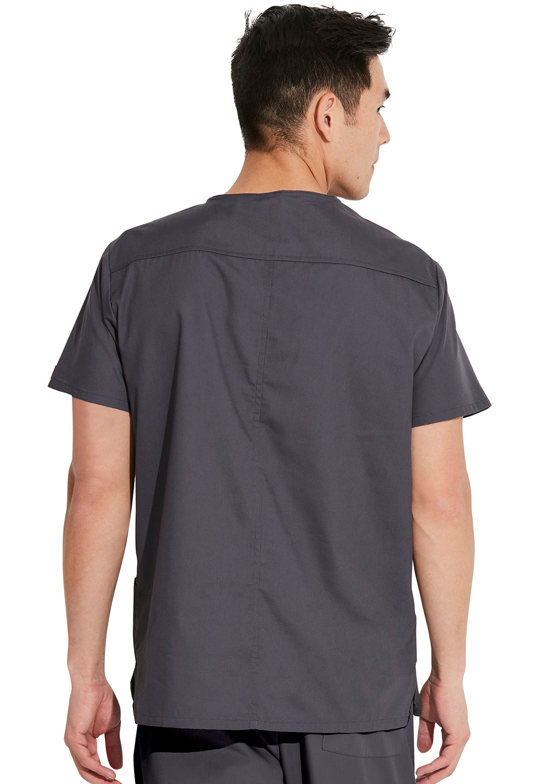 EDS Signature 81906 Men's V-Neck Top Pewter Model Image Back | Dickies