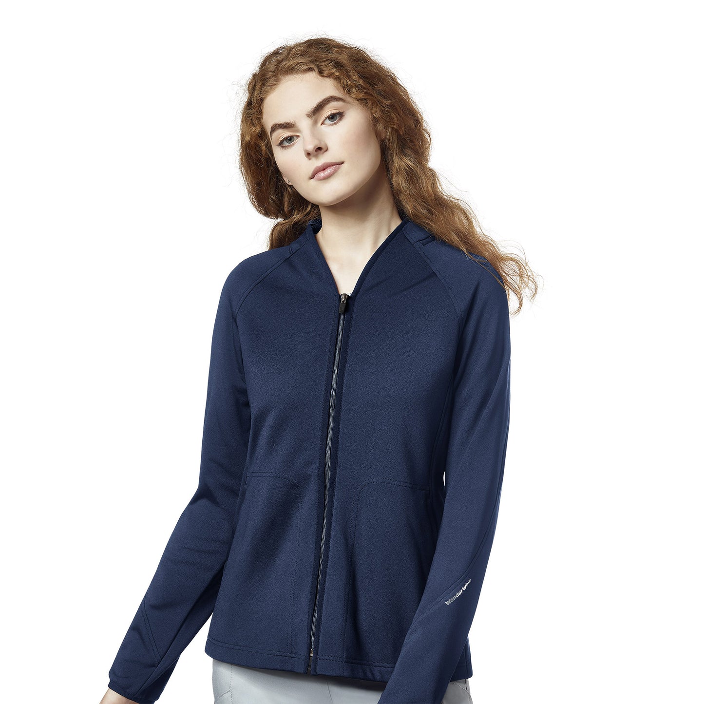 Layers 8209 Fleece Full Zip Jacket Navy Model Image Front | Wink