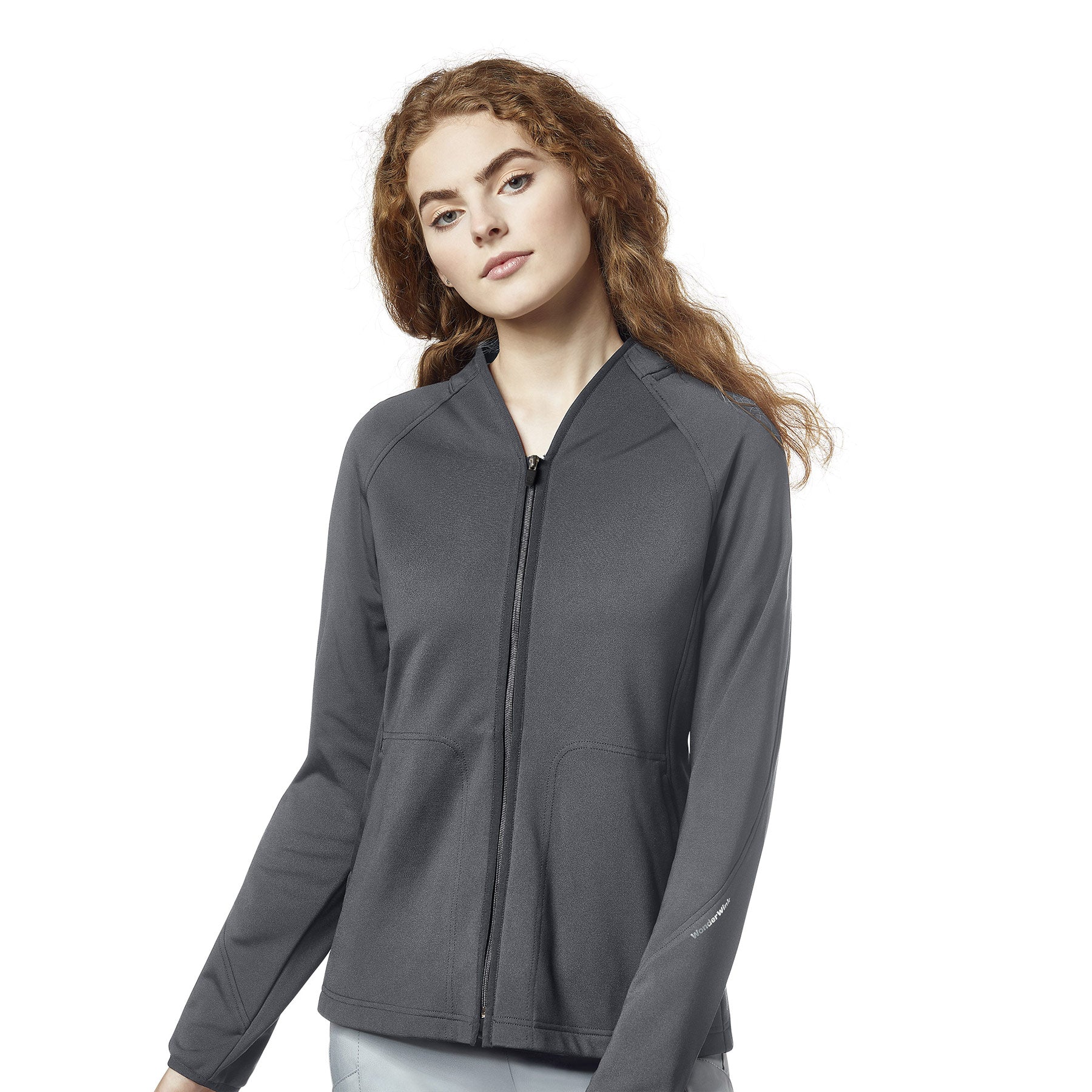 Layers 8209 Fleece Full Zip Jacket Pewter Model Image Front | Wink