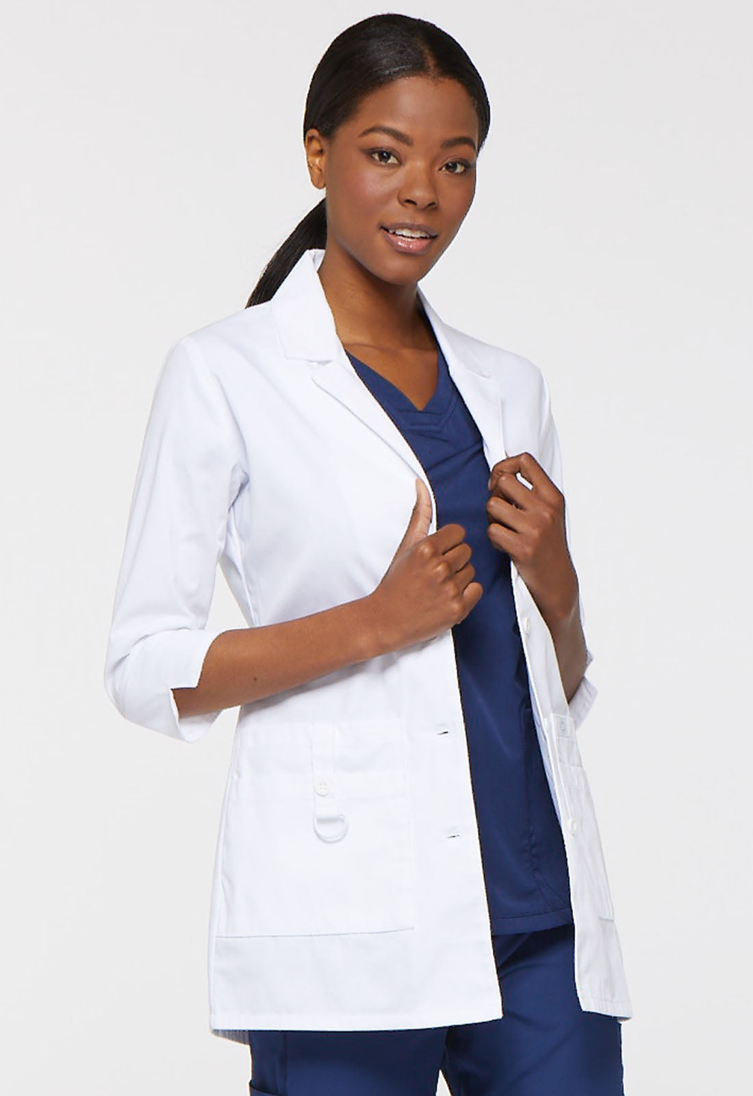 Prof. Whites 82402 30" Consultation Lab Coat White Model Image Left Side | Dickies