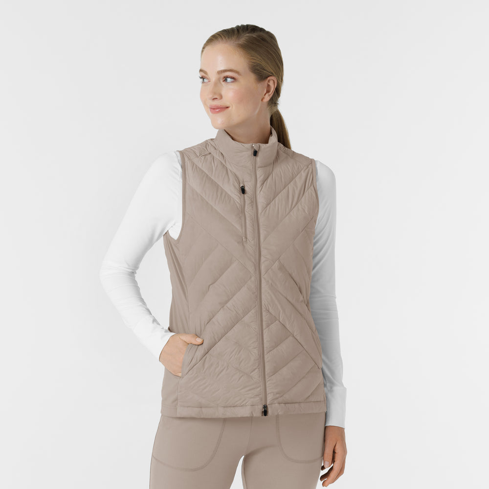 Layers 8277 Quilted Scrub Vest Haze Model Image Front | Wink