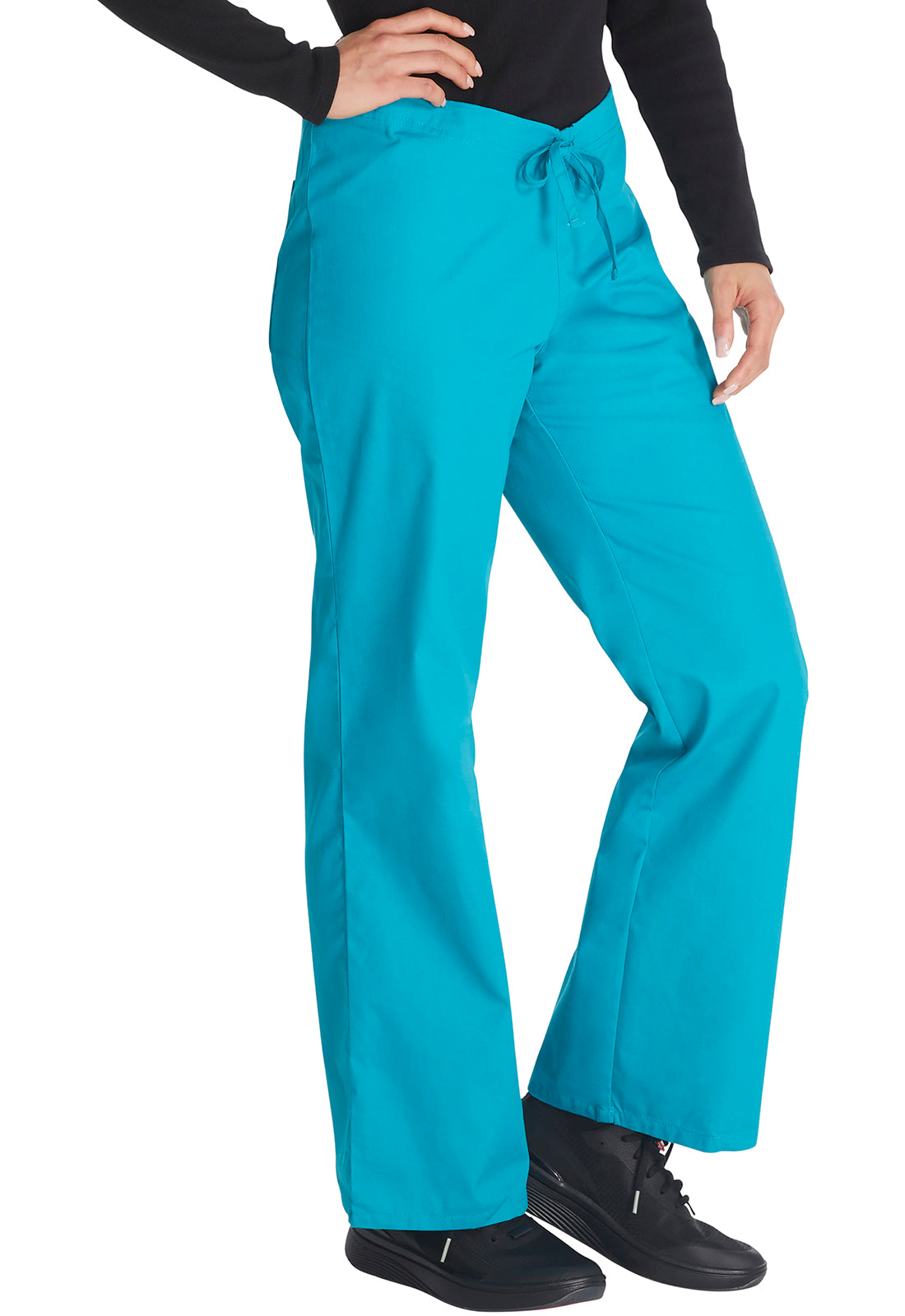 EDS Signature 83006 Unisex Drawstring Pants Teal Blue Model Image Left Side | Dickies